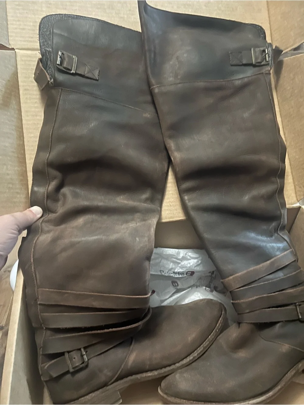 Women’s  Brown Leather Knee-High Riding Boots